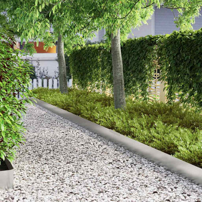 Bordura per Prato 4 pcs Argento 450 x 0.05 x 15 cm