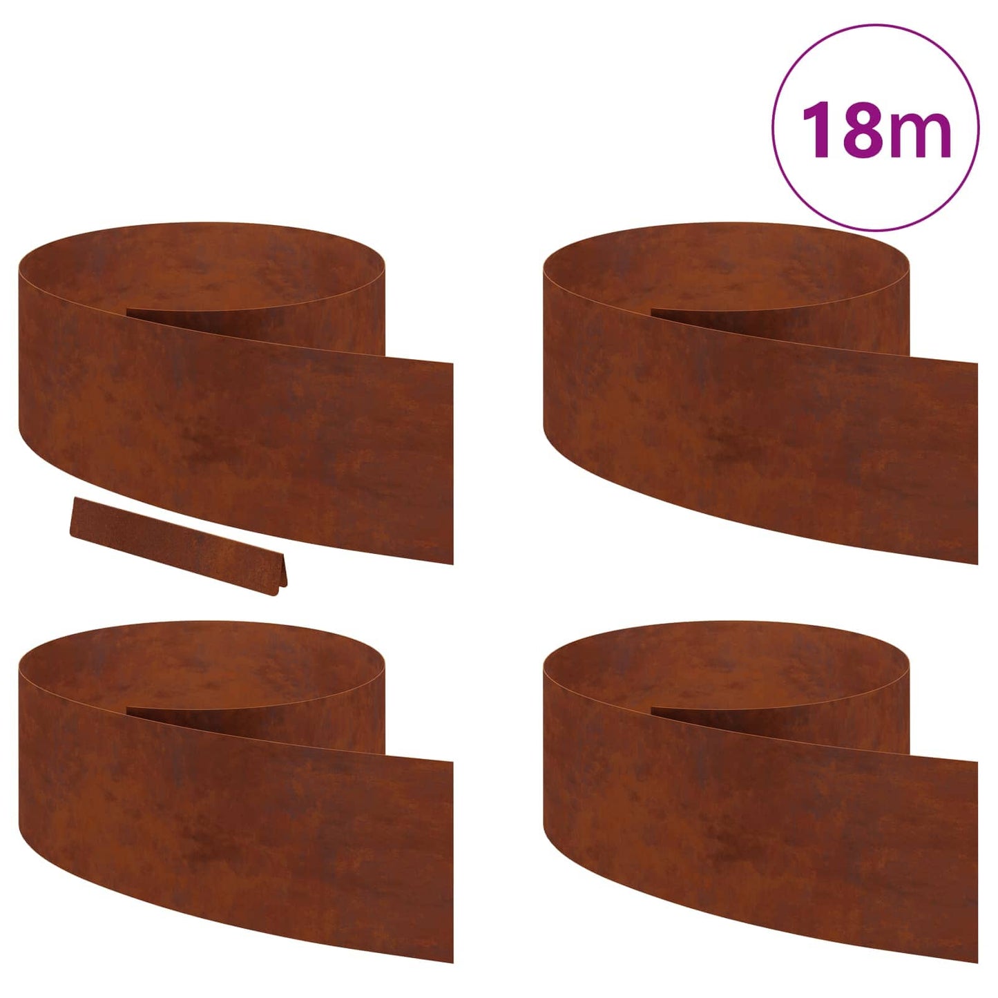 Bordura per Prato 4 pcs Ruggine 450 x 0,05 x 25 cm | homemem39
