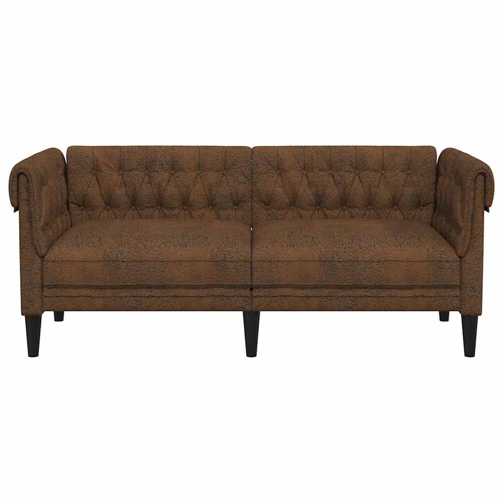 Divano Chesterfield con cuscino Marrone 182.5 x 74.5 x 74.5 cm - homemem39