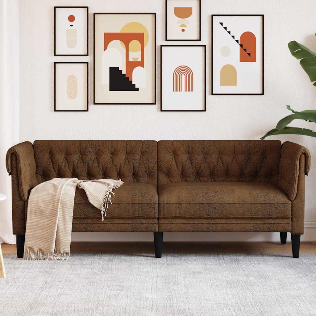 Divano Marrone 201,5 x 74,5 x 74,5 cm Poliestere | homemem39