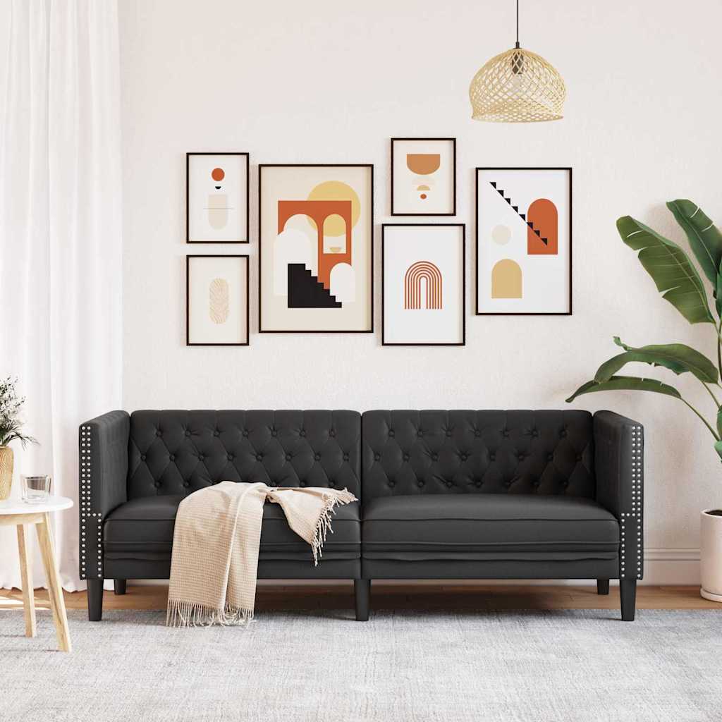 Divano Nero 194 x 74,5 x 70,5 cm PVC | homemem39