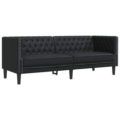 Divano Chesterfield Nero 194 x 74.5 x 70.5 cm Pelle sintetica - homemem39