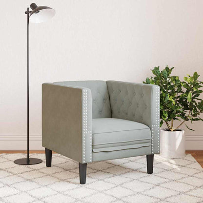 Divano Grigio chiaro 74,5 x 71 x 70,5 cm Velluto | homemem39