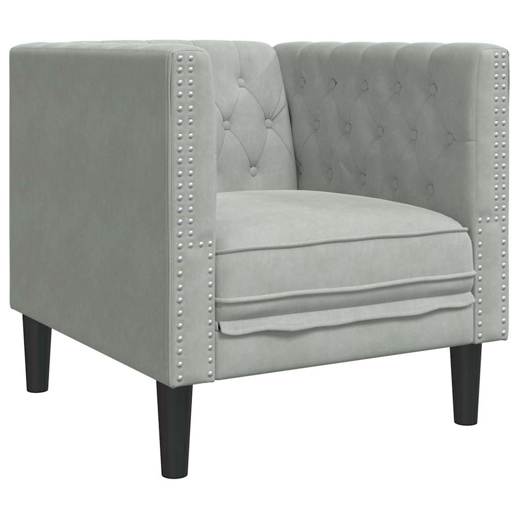 Divano Grigio chiaro 74,5 x 71 x 70,5 cm Velluto | homemem39