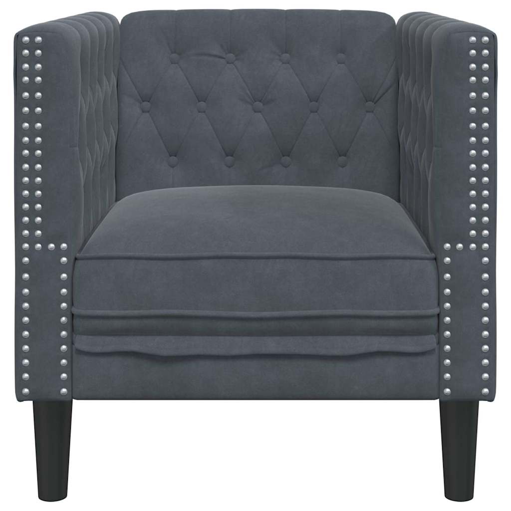 Divano Grigio scuro 74,5 x 71 x 70,5 cm Velluto