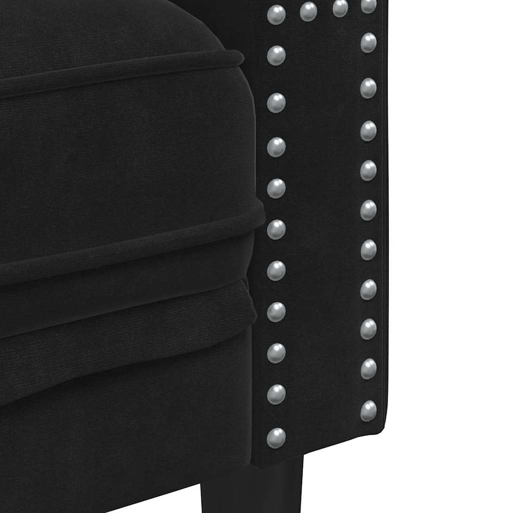 Divano Nero 74,5 x 71 x 70,5 cm Velluto | homemem39