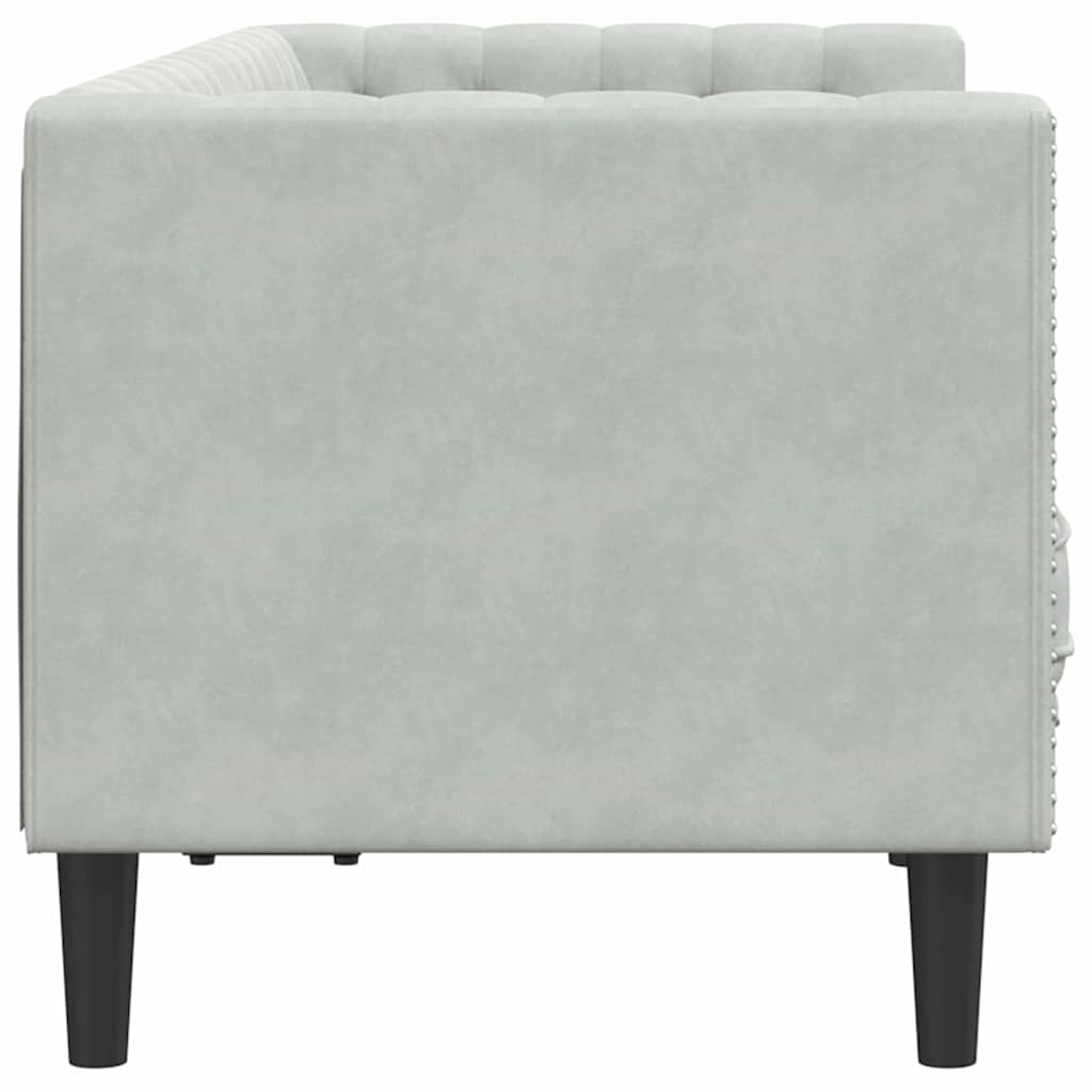 Divano Chesterfield Grigio chiaro 174 x 74.5 x 70.5 cm Velluto - homemem39