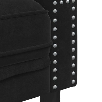 Divano Nero 174 x 74,5 x 70,5 cm Velluto
