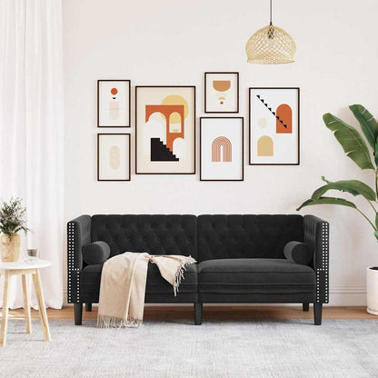Divano Nero 174 x 74,5 x 70,5 cm Velluto