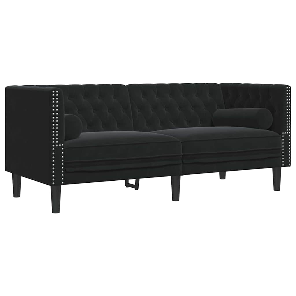 Divano Nero 174 x 74,5 x 70,5 cm Velluto