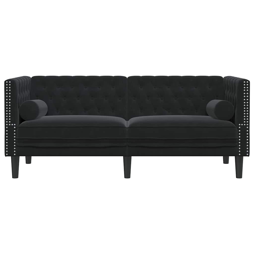 Divano Chesterfield Altro Nero 174 x 74.5 x 70.5 cm Velluto - homemem39