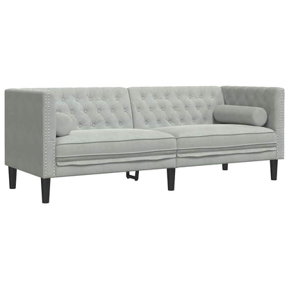 Divano Grigio chiaro 194 x 74,5 x 70,5 cm Velluto