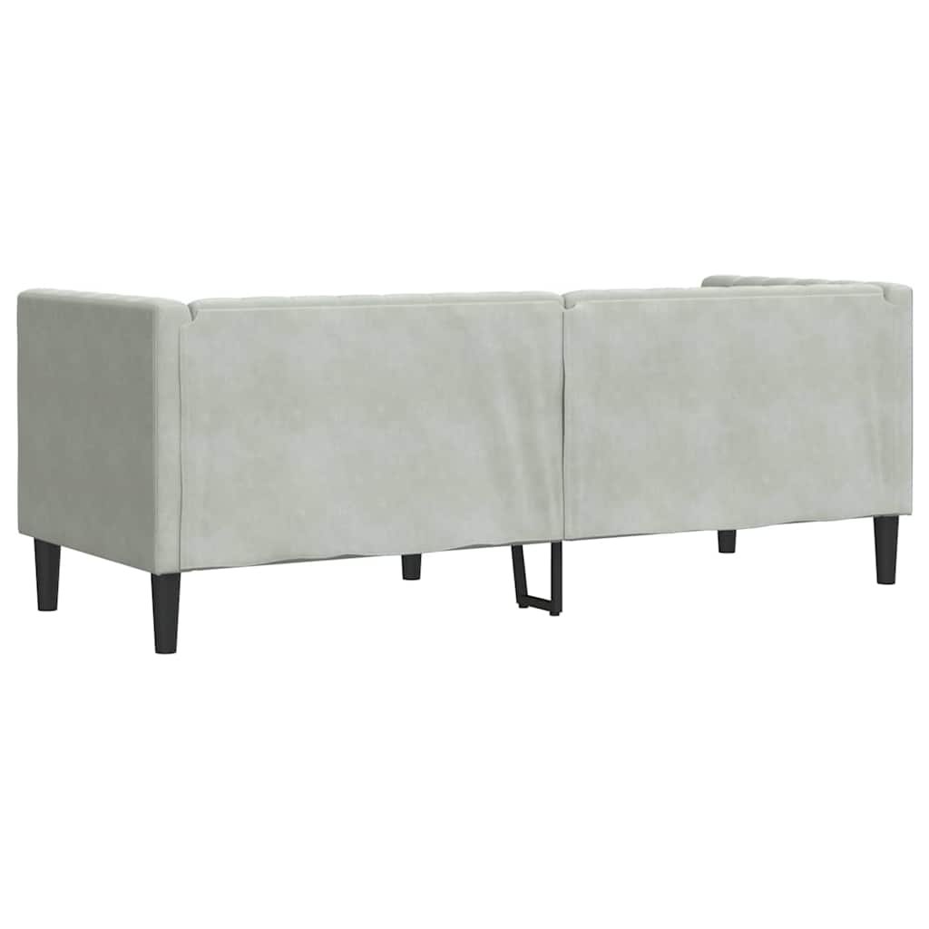 Divano Chesterfield Grigio chiaro 194 x 74.5 x 70.5 cm Velluto - homemem39