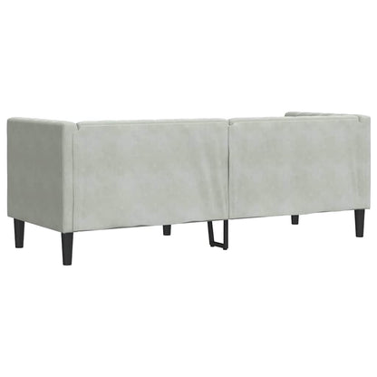 Divano Chesterfield Grigio chiaro 194 x 74.5 x 70.5 cm Velluto - homemem39