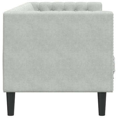 Divano Chesterfield Grigio chiaro 194 x 74.5 x 70.5 cm Velluto - homemem39