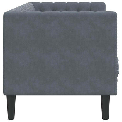 Divano Chesterfield Grigio scuro 194 x 74.5 x 70.5 cm Velluto - homemem39