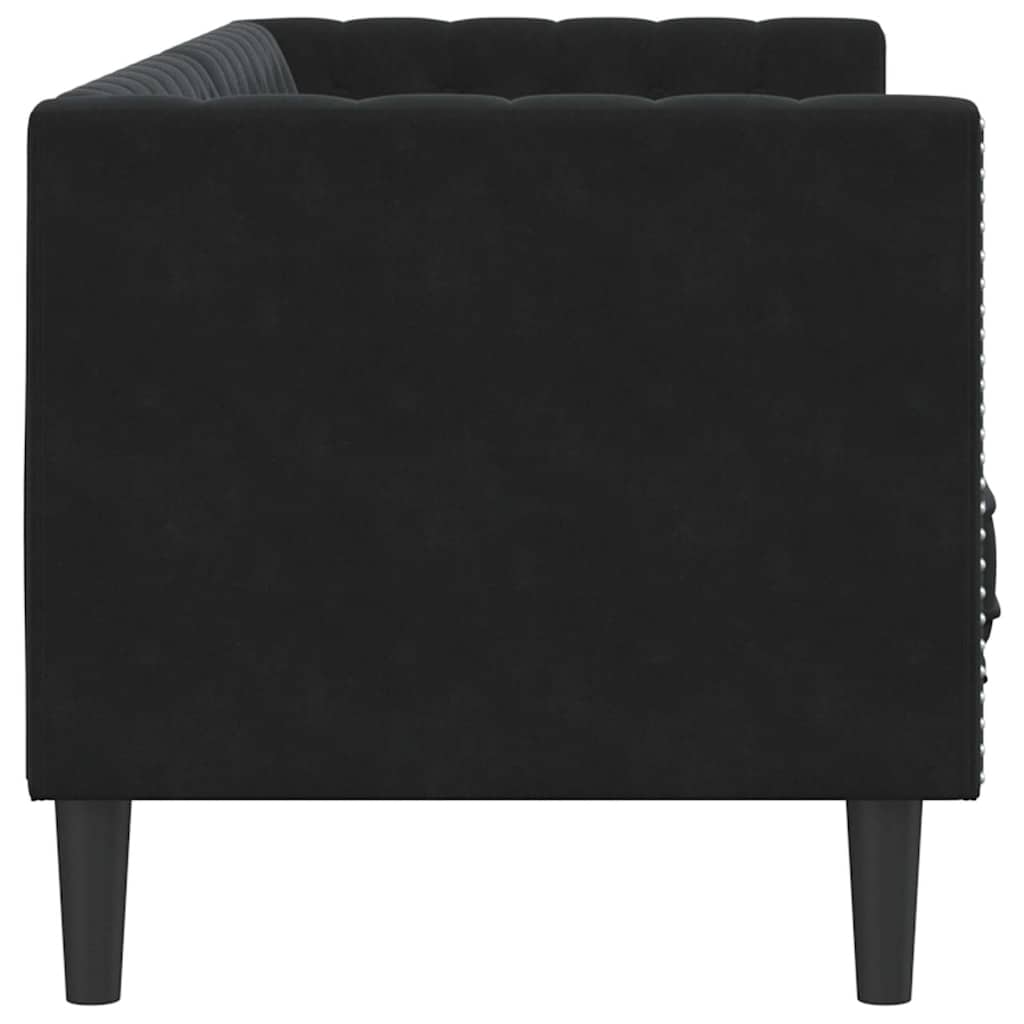 Divano Nero 194 x 74,5 x 70,5 cm Velluto