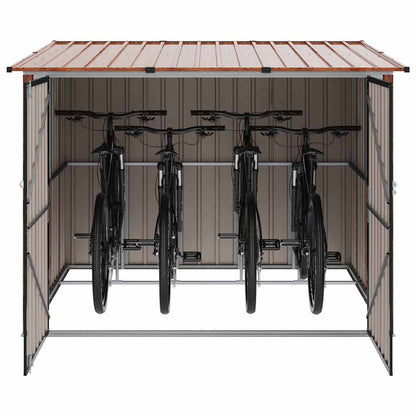Capanno per Biciclette 3 pcs Marrone 216 x 207 x 158 cm Metallo | homemem39