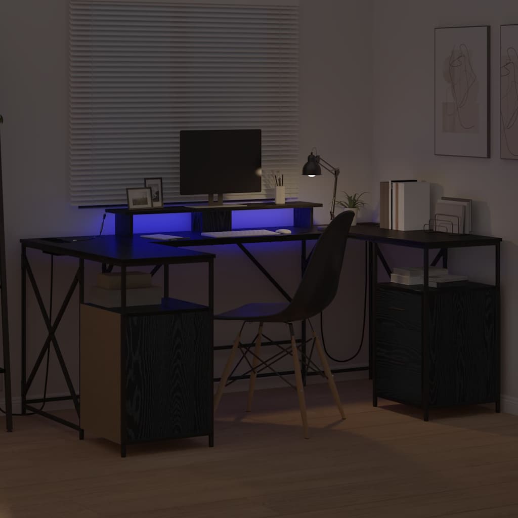 Scrivania Rovere Nero 182 x 101 x 87,5 cm Legno multistrato