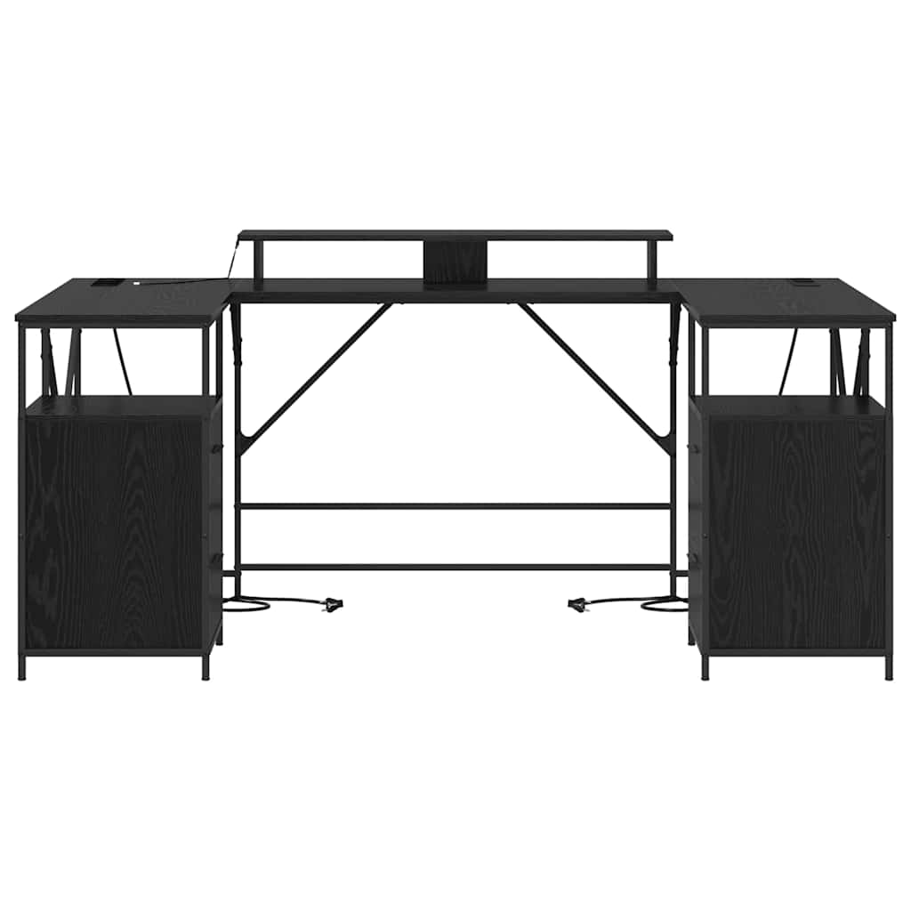 Scrivania Rovere Nero 182 x 101 x 87,5 cm Legno multistrato