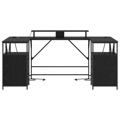 Scrivania Rovere Nero 182 x 101 x 87,5 cm Legno multistrato