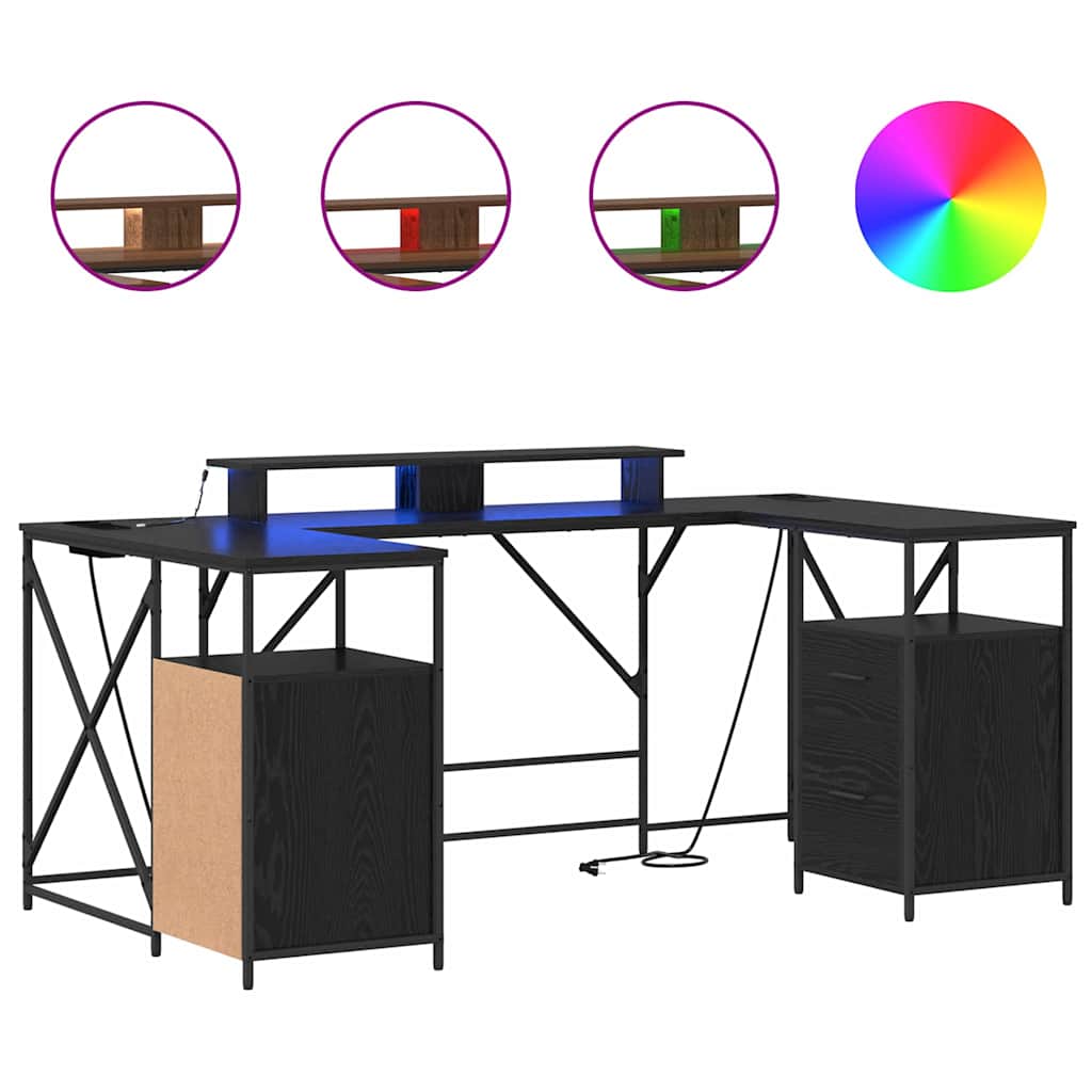 Scrivania Rovere Nero 182 x 101 x 87,5 cm Legno multistrato