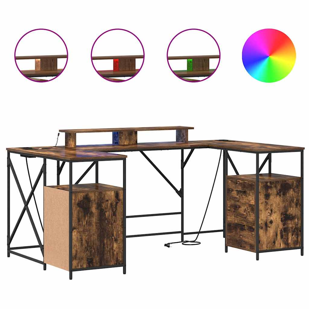 Scrivania Rovere fumé 182 x 101 x 87,5 cm Legno multistrato