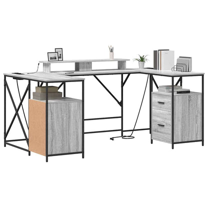 Scrivania Grigio Sonoma 182 x 101 x 87,5 cm Legno multistrato