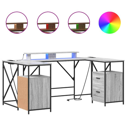 Scrivania Grigio Sonoma 182 x 101 x 87,5 cm Legno multistrato
