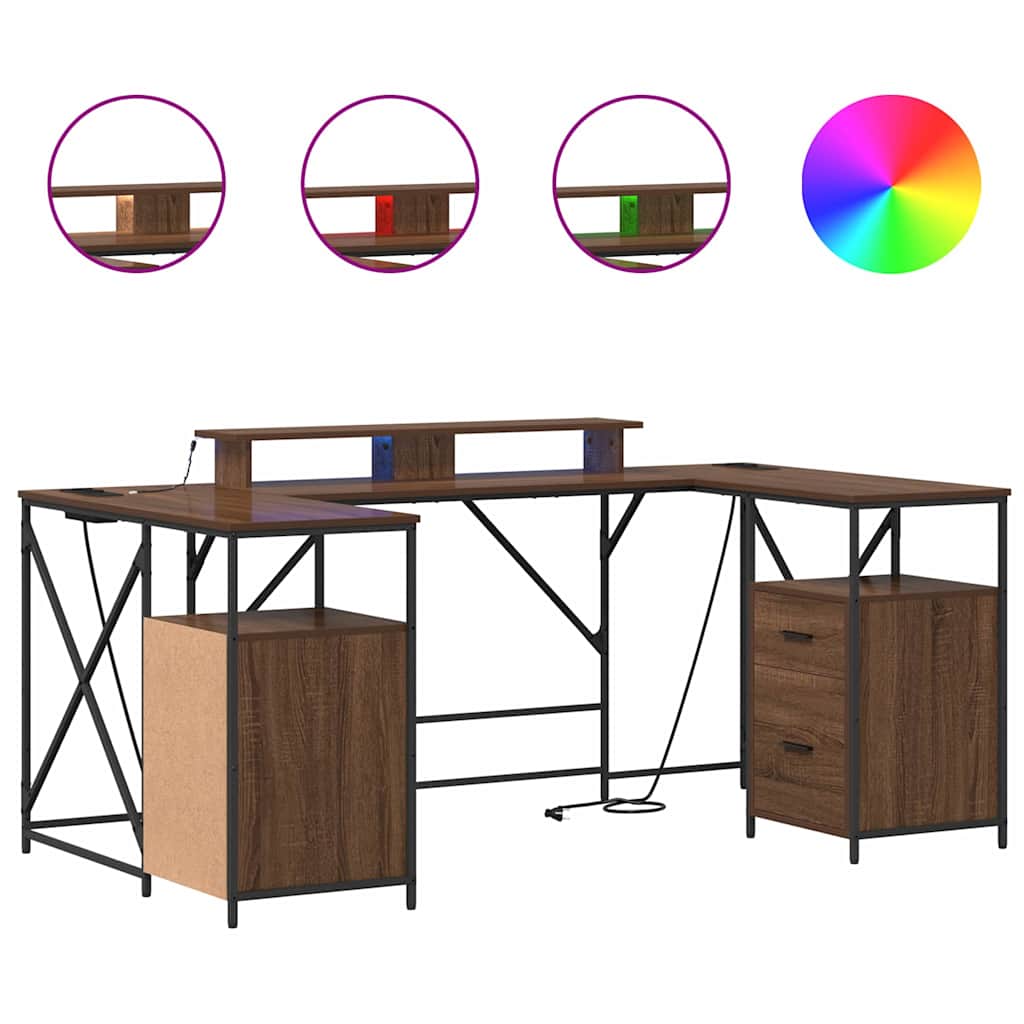 Scrivania Rovere Marrone 182 x 101 x 87,5 cm Legno multistrato