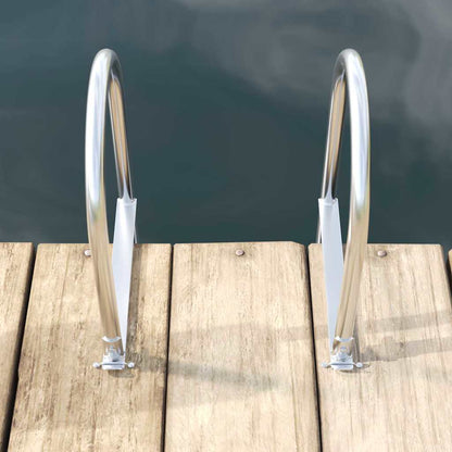 Scala da molo a 3 gradini Argento 45 x 11,5 x 134 cm Alluminio