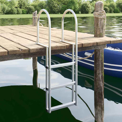 Scala da molo a 3 gradini Argento 45 x 11,5 x 134 cm Alluminio