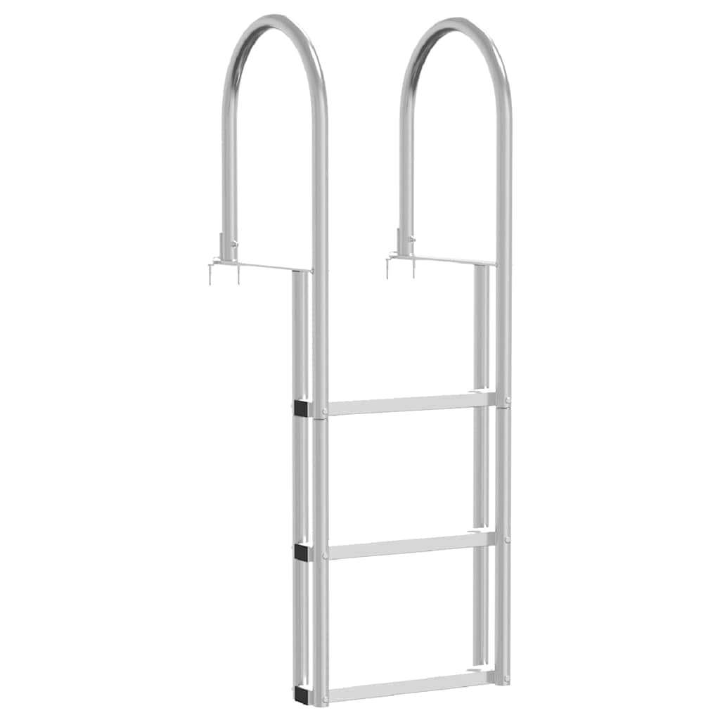 Scala da molo a 3 gradini Argento 45 x 11,5 x 134 cm Alluminio | homemem39