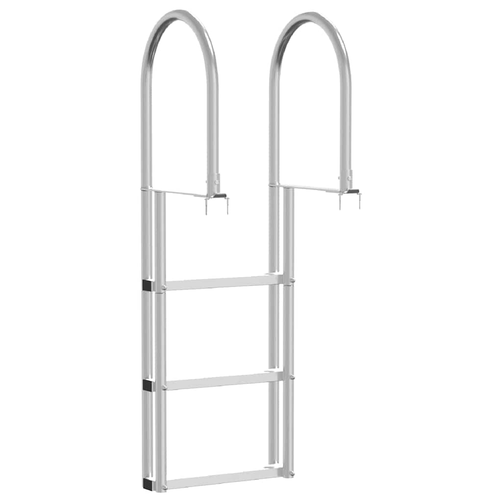 Scala da molo a 3 gradini Argento 45 x 11,5 x 134 cm Alluminio