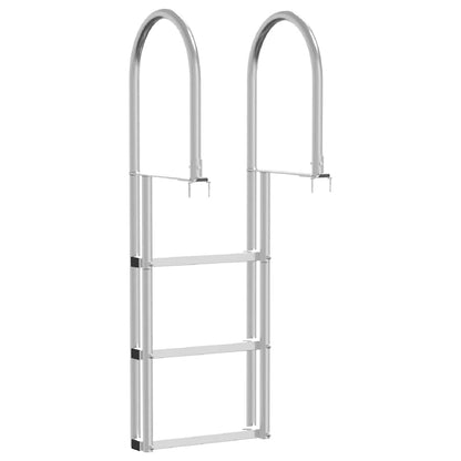 Scala da molo a 3 gradini Argento 45 x 11,5 x 134 cm Alluminio