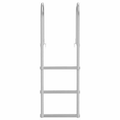 Scala da molo a 3 gradini Argento 45 x 11,5 x 134 cm Alluminio | homemem39