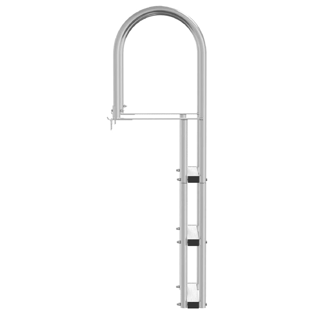 Scala da molo a 3 gradini Argento 45 x 11,5 x 134 cm Alluminio | homemem39