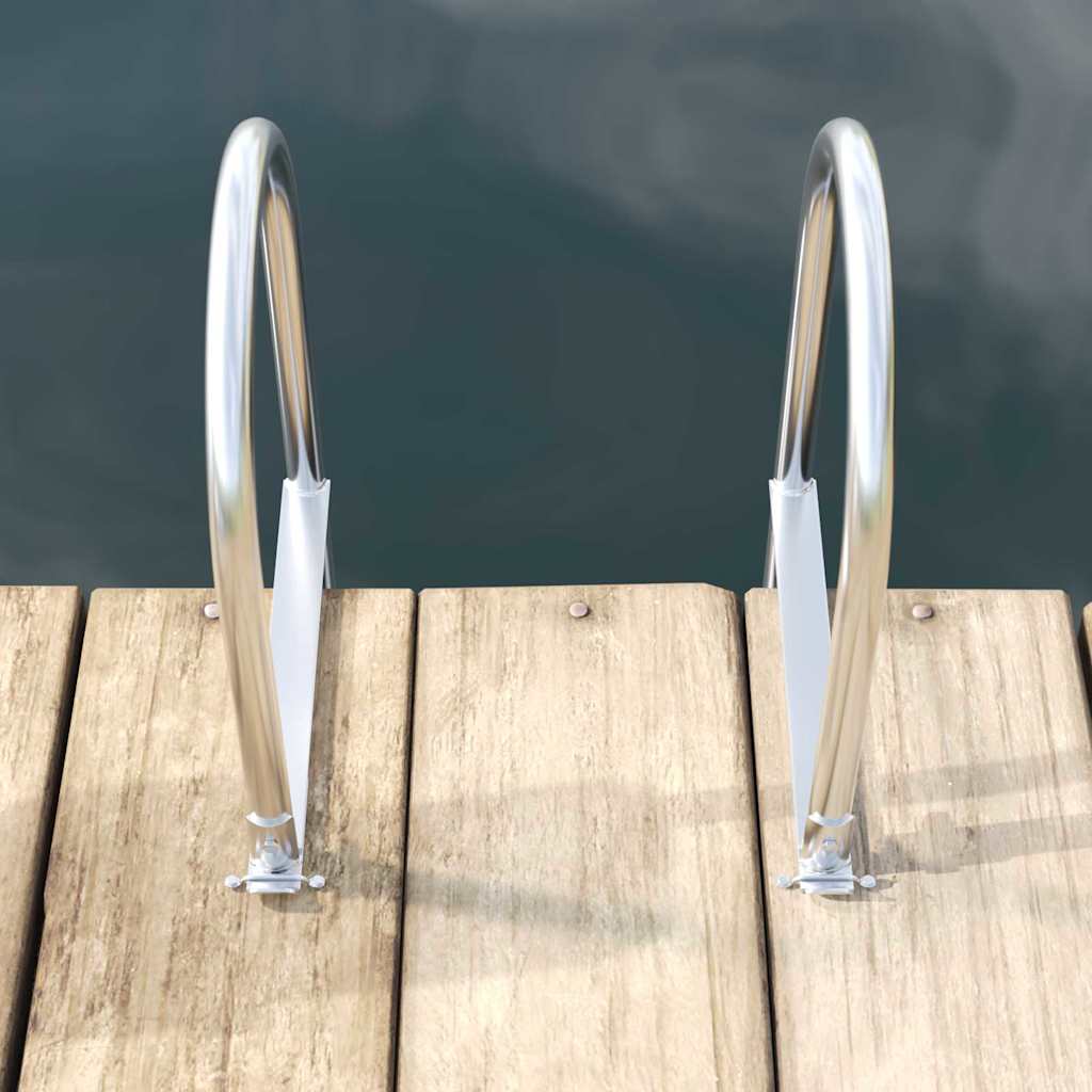 Scala da Dock a 4 Gradini Argento 45 ×11,5 ×162 cm Alluminio | homemem39