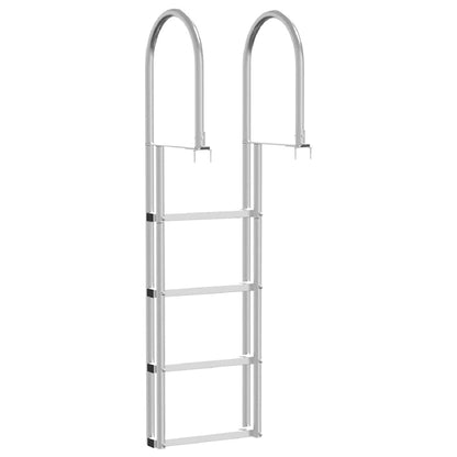 Scala da Dock a 4 Gradini Argento 45 ×11,5 ×162 cm Alluminio