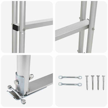 Scala da Dock a 5 Gradini Argento 45 ×11,5 ×190 cm Alluminio | homemem39