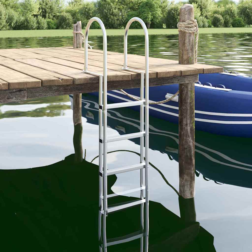 Scala da Dock a 5 Gradini Argento 45 ×11,5 ×190 cm Alluminio | homemem39