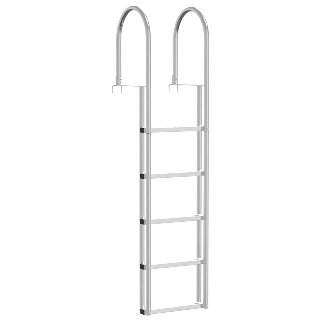 Scala da Dock a 5 Gradini Argento 45 ×11,5 ×190 cm Alluminio | homemem39