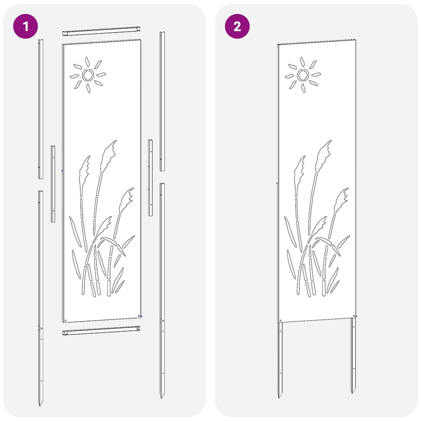 Schermo per privacy in giardino Traforo Ruggine 32 x 140 cm