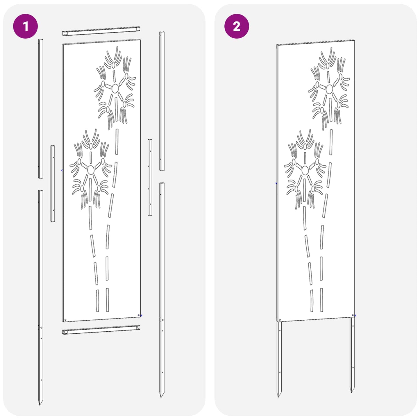 Schermo per privacy in giardino Traforo Nero 32 x 140 cm | homemem39