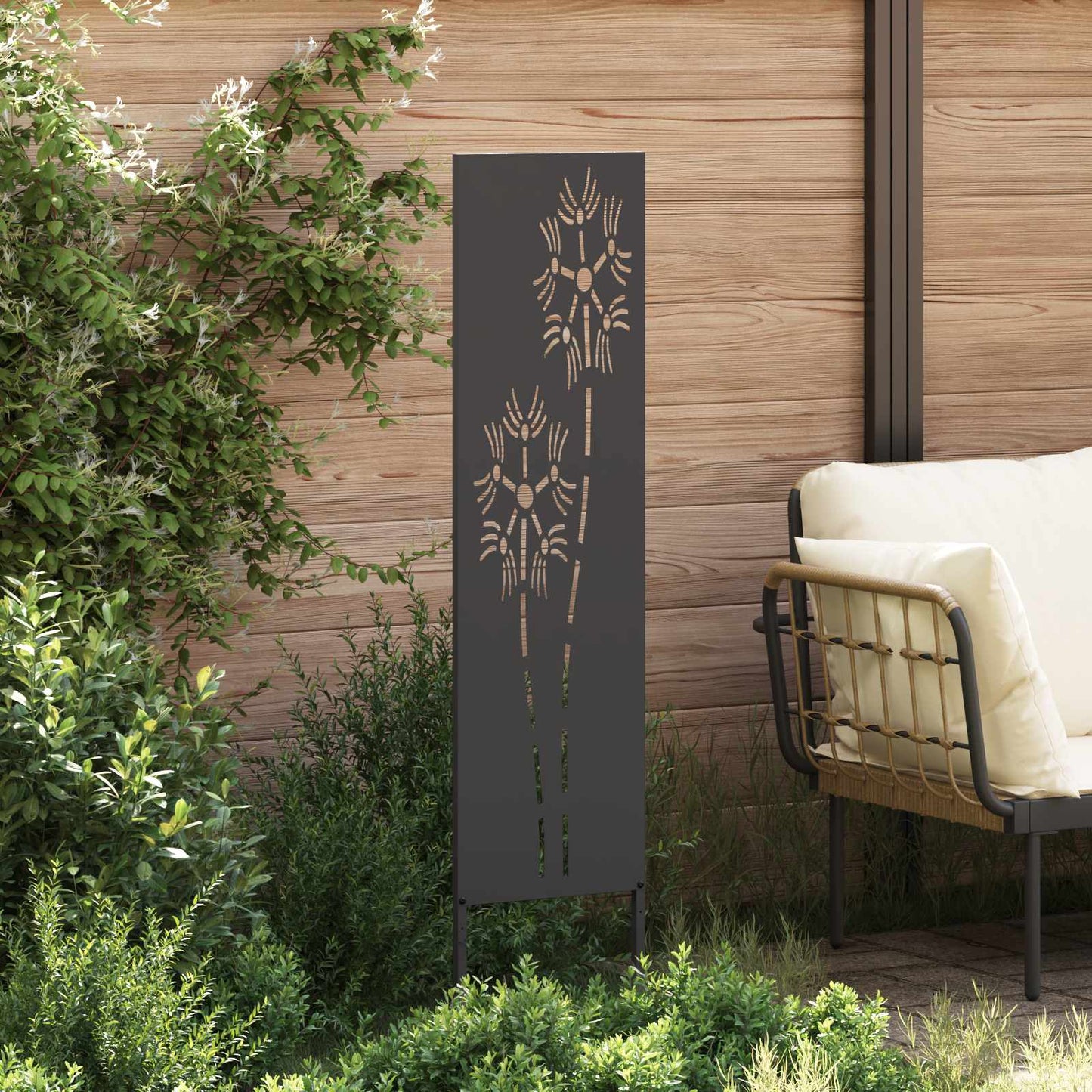 Schermo per privacy in giardino Traforo Nero 32 x 140 cm | homemem39