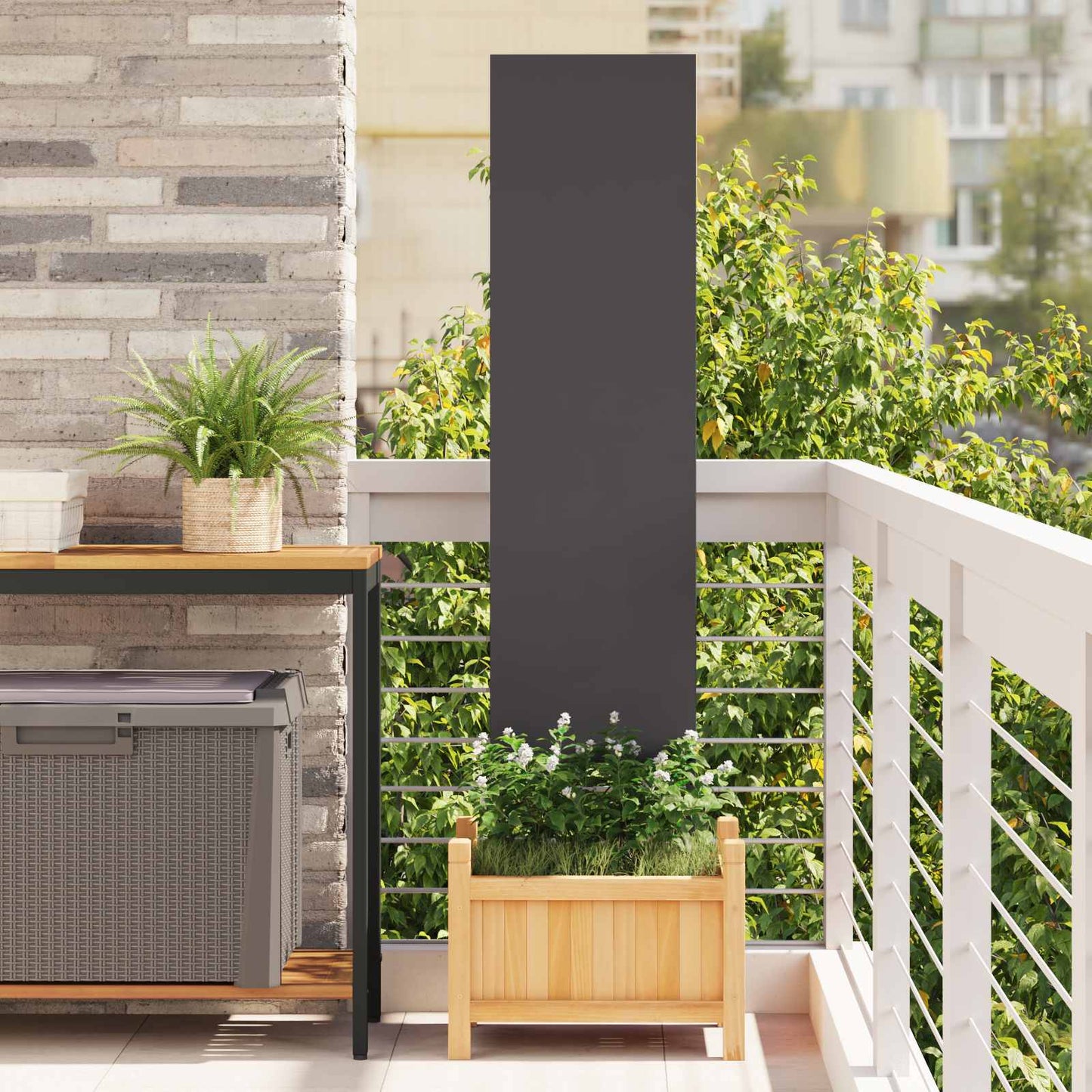 Schermo per privacy in giardino Traforo Nero 32 x 140 cm | homemem39