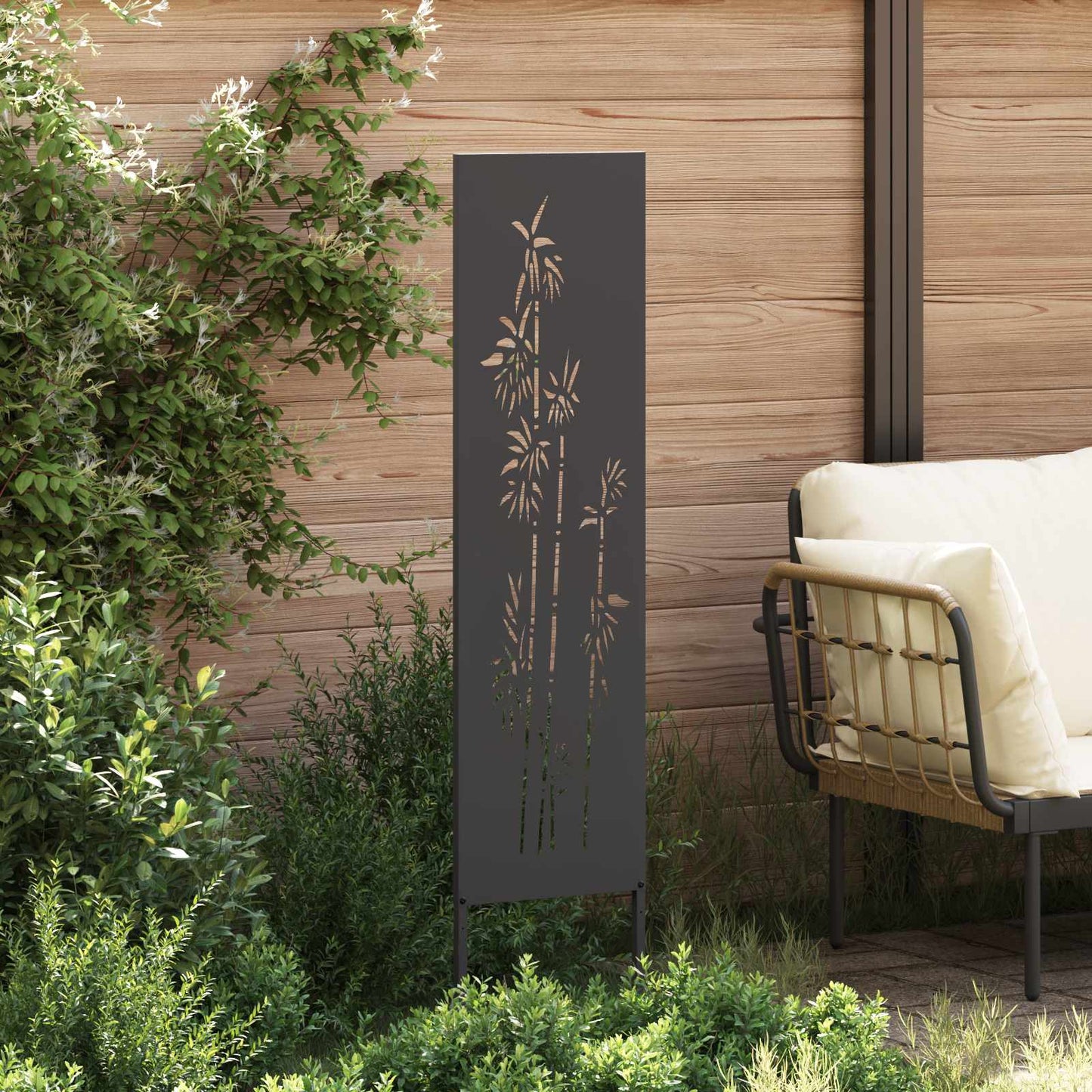 Schermo per privacy in giardino Floreale Nero 32 x 140 cm