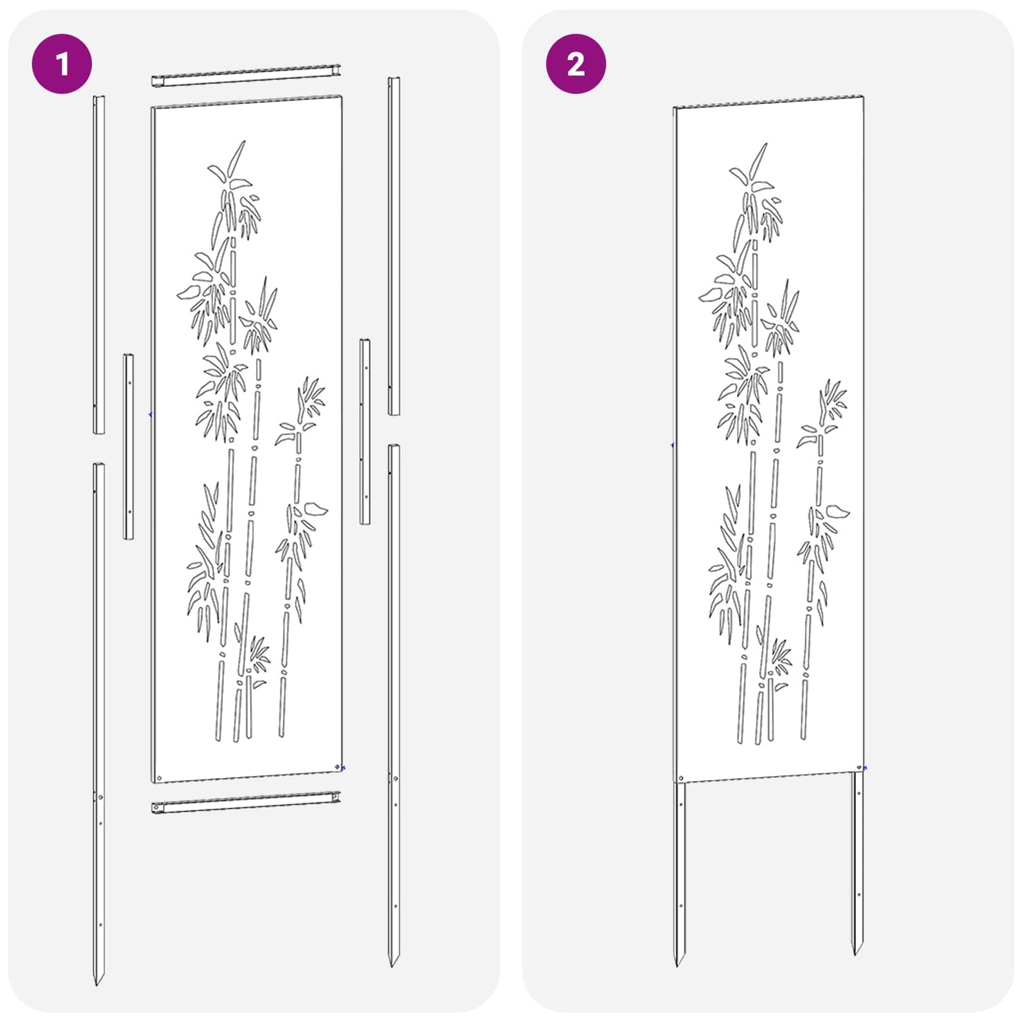Schermo per privacy in giardino Floreale Argento 32 x 140 cm
