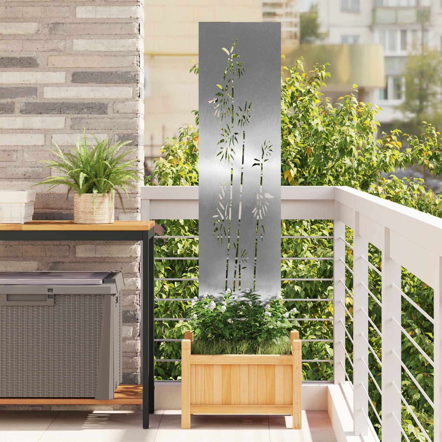 Schermo per privacy in giardino Floreale Argento 32 x 140 cm
