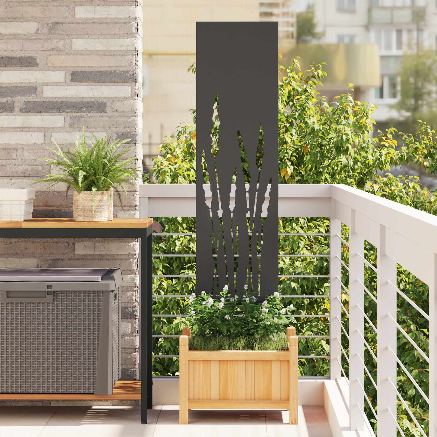 Schermo per privacy in giardino Traforo Nero 32 x 140 cm